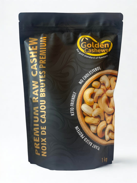 Golden Cashews – 1 kg Jumbo Whole Raw Cashews