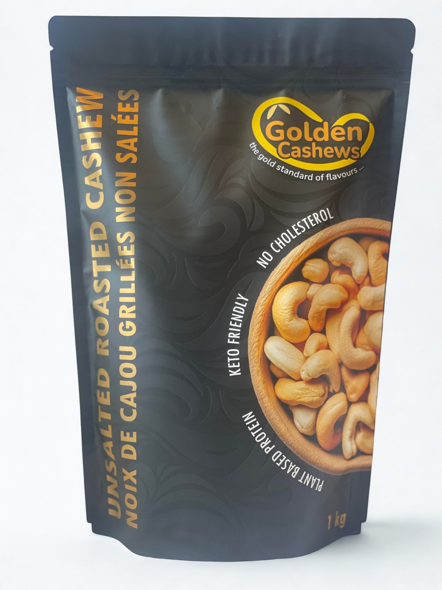 Golden Cashews – 1 kg Roasted Unsalted Jumbo Whole Cashews